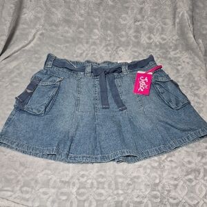 Justice Girls Cargo Denim Skirt with Built In Shorts Size XL Plus (16P/18P)